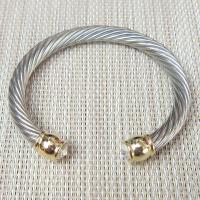 Stainless Steel Cuff Bangle, plated, adjustable & for woman & with rhinestone, Inner Approx 60mm 
