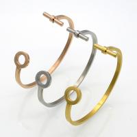 Stainless Steel Cuff Bangle, Geometrical Pattern, plated, Unisex & adjustable & hollow 12mm, 18mm, 3mm, Inner Approx 58mm 