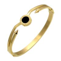 Stainless Steel Bangle, with Black Shell, Flat Round, plated, with roman number & Unisex 11mm, 8mm, 5mm, Inner Approx 