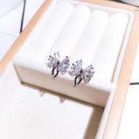 cuproníquel Arito, chapado en color de plata, para mujer & con diamantes de imitación, 15x10mm, Vendido por Par