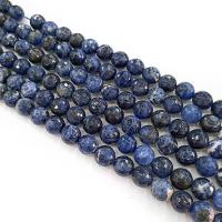 Sodalite Beads, Round, polished, DIY & faceted, blue cm 