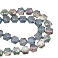 Perlas de cristal de moda, Hexágono, chapado, Bricolaje, más colores para la opción, 14*15*9mm, 50PCs/Sarta, Vendido por Sarta