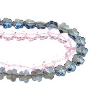 Blume-Kristall-Perlen, Kristall, plattiert, DIY, mehrere Farben vorhanden, 10*10*5mm, 85PCs/Strang, verkauft von Strang