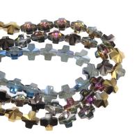 Perlas de cristal de moda, Cruces, chapado, Bricolaje, más colores para la opción, 14*14*8mm, 60PCs/Sarta, Vendido por Sarta