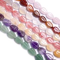 Perles de pierre gemme mixte, feuille, poli, différentes couleurs et motifs pour le choix & DIY, plus de couleurs à choisir Vendu par brin