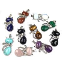 Pendentifs pierres gemmes mixtes , pierre gemme, chat, poli, différentes couleurs et motifs pour le choix & DIY, plus de couleurs à choisir Vendu par PC