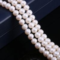 Round Cultured Freshwater Pearl Beads, polished, DIY, white, 8-9mm 