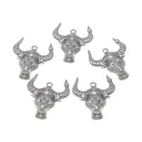 Stainless Steel Animal Pendants, Horn, die-casting, DIY, silver color, 27*24*4mm 