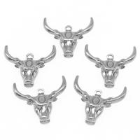 Stainless Steel Animal Pendants, Horn, die-casting, DIY, silver color, 22*25*4mm Approx 1mm 