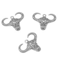 Stainless Steel Animal Pendants, Horn, die-casting, DIY, silver color, 20*25*4mm Approx 1mm 