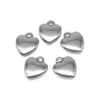 Stainless Steel Heart Pendants, die-casting, DIY, silver color, 15*12*4mm Approx 1mm 