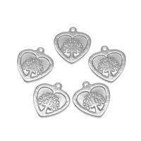 Stainless Steel Heart Pendants, die-casting, DIY, silver color, 19*18*2mm Approx 1mm 