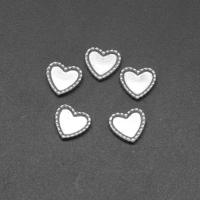 Stainless Steel Cabochon Setting, Heart, die-casting, DIY, silver color, 9*10*2mm 