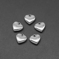 Stainless Steel Heart Pendants, die-casting, DIY, silver color, 11*12*4mm Approx 1mm 