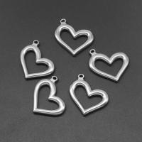 Stainless Steel Heart Pendants, die-casting, DIY, silver color, 23*20*4mm Approx 2mm 