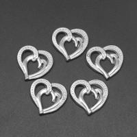 Stainless Steel Heart Pendants, die-casting, DIY, silver color, 20*21*3mm 