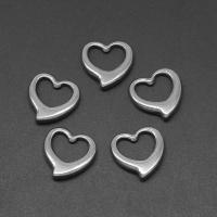 pendentifs de cœur en inox , acier inoxydable, coeur, moulage sous pression, DIY, argent, 17*4mm, Vendu par PC