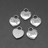 Stainless Steel Heart Pendants, die-casting, DIY, silver color, 18*15*4mm Approx 5mm 