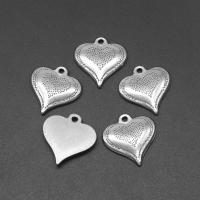 Stainless Steel Heart Pendants, die-casting, DIY, silver color, 21*3mm Approx 2mm 