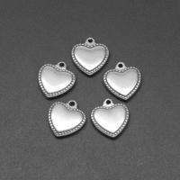 Stainless Steel Heart Pendants, die-casting, DIY, silver color, 15*14*3mm Approx 1mm 