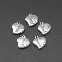 Stainless Steel Heart Pendants, die-casting, DIY, silver color, 14*3mm Approx 1mm 