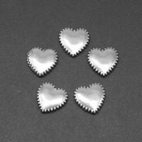 Stainless Steel Jewelry Cabochon, Heart, die-casting, DIY, silver color, 10*2mm 