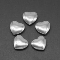 Stainless Steel Jewelry Cabochon, Heart, die-casting, DIY, silver color, 14*15*5mm 