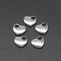Stainless Steel Heart Pendants, die-casting, DIY, silver color, 13*15*4mm 