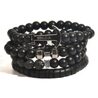 Lava Bead Bracelet, bracelet, with Zinc Alloy, plated, 4 pieces & fashion jewelry & for man, black, 8mm .48 Inch 