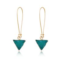 Zinc Alloy Drop Earring, with Resin, Triangle, fashion jewelry & for woman 