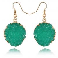 Zinc Alloy Drop Earring, with Resin, fashion jewelry & for woman 13mm 