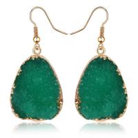 Zinc Alloy Drop Earring, with Resin, fashion jewelry & for woman 43mm 