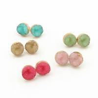 Zinc Alloy Stud Earring, with Resin, fashion jewelry & for woman 13mm 