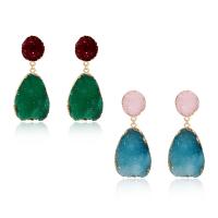 Zinc Alloy Drop Earring, with Resin, fashion jewelry & for woman 