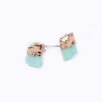 Zinc Alloy Stud Earring, with Resin, fashion jewelry & for woman 80mm 