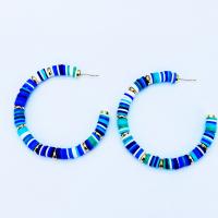 Polymer Clay Hoop Earring, for woman 