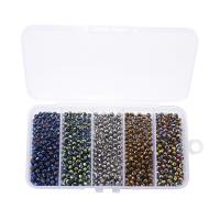 Crystal Beads, with Plastic Box, Rectangle, colorful plated, DIY 