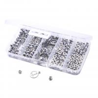 Zinc Alloy Jewelry Beads, with Plastic Box, Rectangle, silver color plated, DIY 