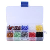 Rondelle Crystal Beads, Glass, with Plastic Box, Rectangle, DIY 
