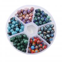 Gemischte Edelstein Perlen, rund, DIY, 80x20mm, 180PCs/Box, verkauft von Box