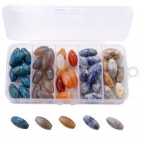 Perles de pierre gemme mixte, Agate, ovale, DIY îte, Vendu par boîte