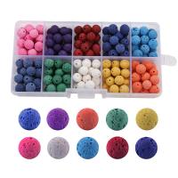 Multicolor Lava Perlen, mit Kunststoff Kasten, Rechteck, DIY, 128x65x22mm, 200PCs/Box, verkauft von Box