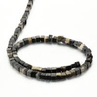 Natural Stone Beads, Square, polished, DIY, black 