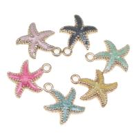Zinc Alloy Enamel Pendants, Starfish, plated & DIY 19*15*3mm 