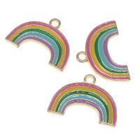 Zinc Alloy Enamel Pendants, Rainbow, plated, DIY, multi-colored, 17*23*2mm 