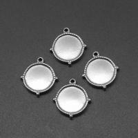 Stainless Steel Pendant Setting, Round, die-casting, DIY, silver color, 18*16*3mm Approx 1mm 