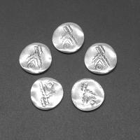 Stainless Steel Jewelry Cabochon, Round, die-casting, DIY, silver color, 25*19*4mm 