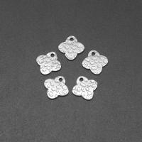 Stainless Steel Clover Pendant, Four Leaf Clover, die-casting, DIY, silver color, 9*1mm 