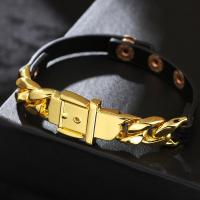 PU Leather Cord Bracelets, with Zinc Alloy, plated, fashion jewelry & for woman 