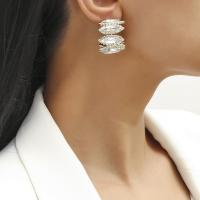 Zinc Alloy Rhinestone Stud Earring, plated, fashion jewelry & for woman & with rhinestone 